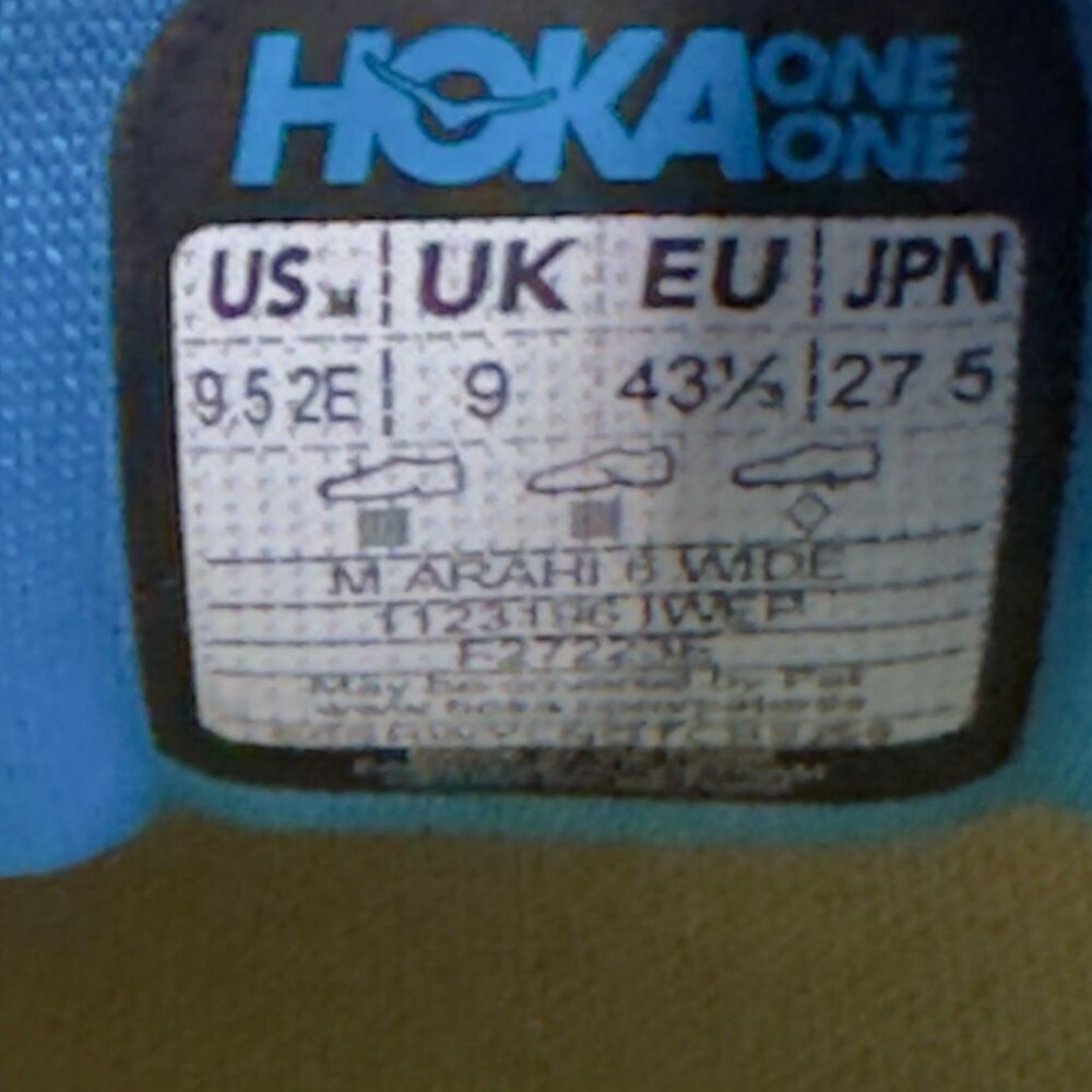 HOKA ONE ONE ARAHI 6 WIDE - Men’s Running Shoes - SIZE 9.5 2E - Picture 9 of 9